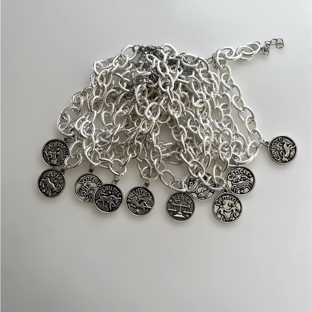 Zodiac Chunky Silver Bracelet